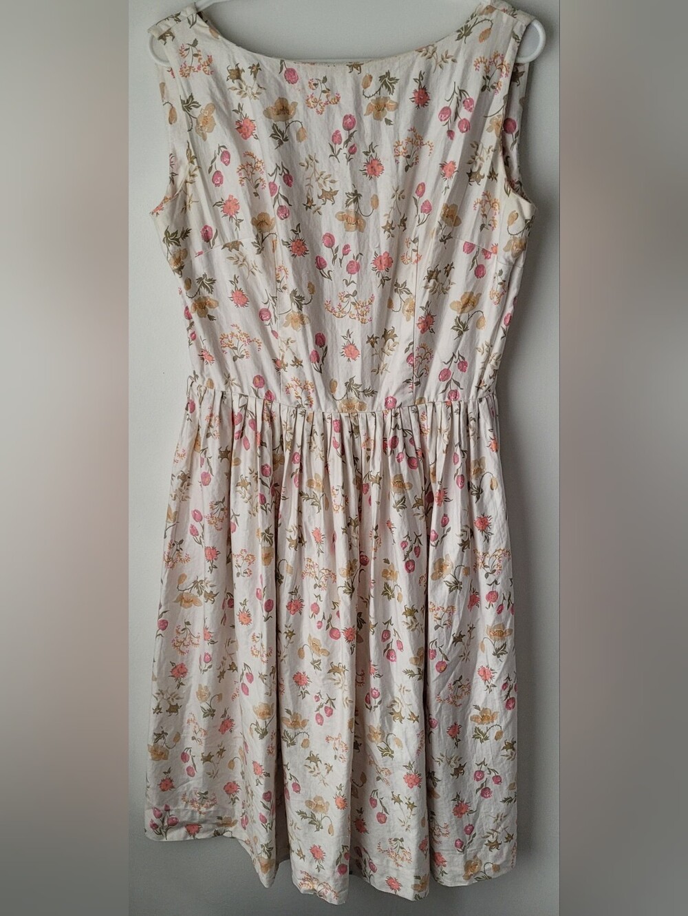 Vintage Aldens Cream Floral Sundress Size OS